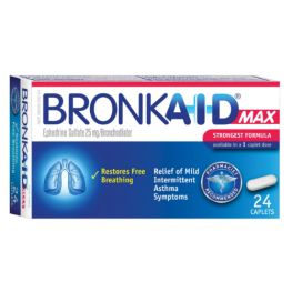 Bronkaid 25mg Ephedrine 24ct Asthma Symptom Relief Bronkaid 25mg Ephedrine 24ct Asthma Symptom Relief